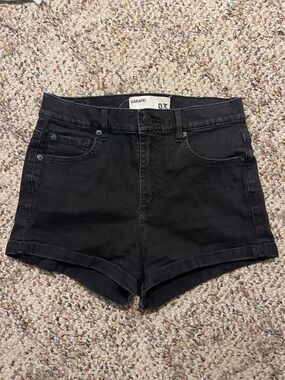 Garage Black Retro High-Waist Denim Shorts